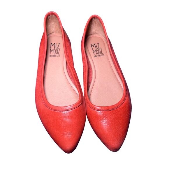 Miz Mooz bindi leather upper orance pointed toe flats womens 6.5 ethereal party - Picture 1 of 5